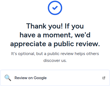 Positive path with a Review on Google call to action