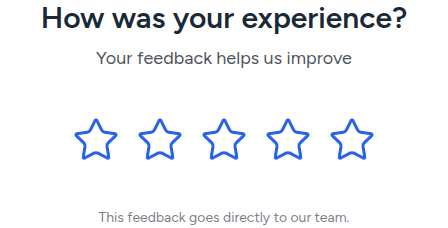 Public funnel rating step with a five-star scale